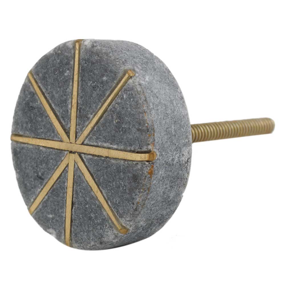Stone and Brass Drawer Knob