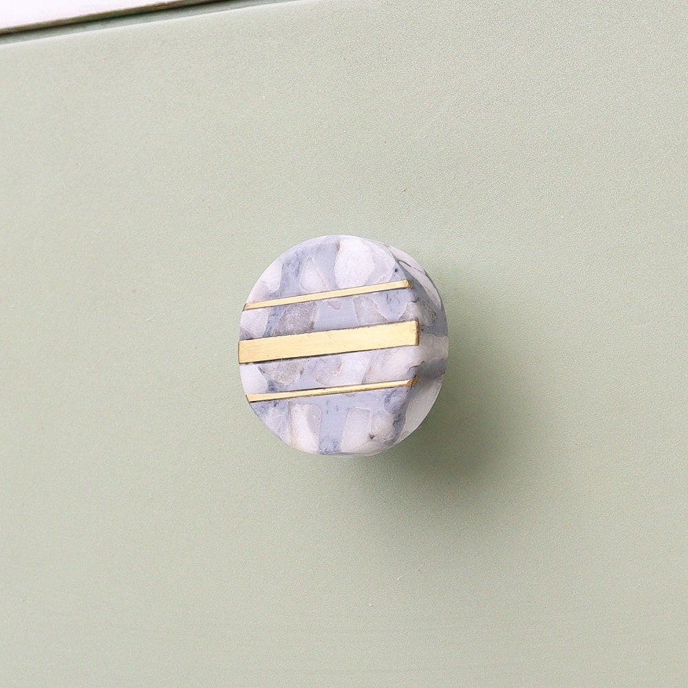 Marble and Brass Drawer Knob