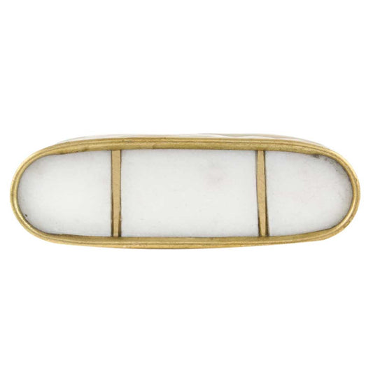 White Stone Oblong Drawer Knob