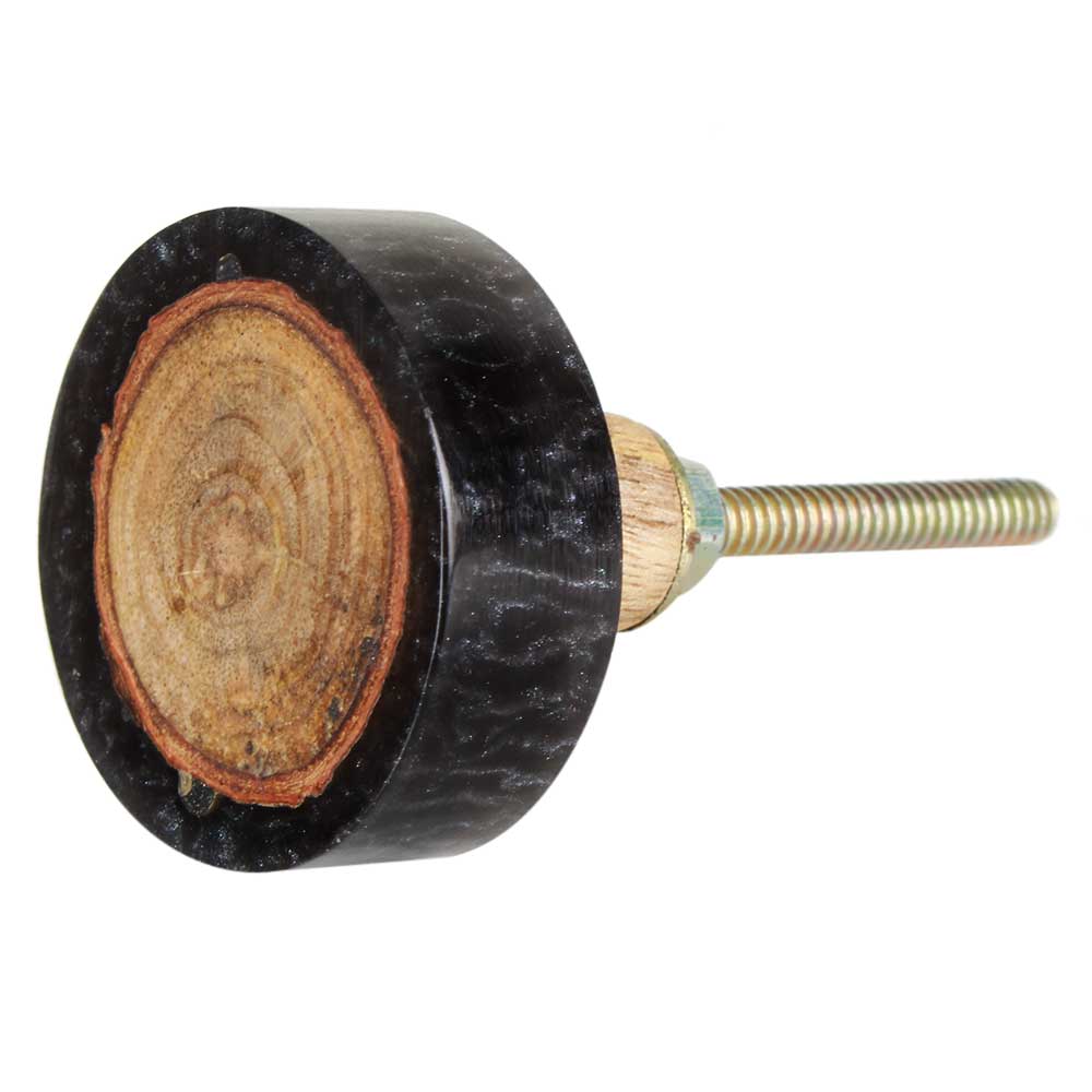 Round Wood and Resin Drawer Knob