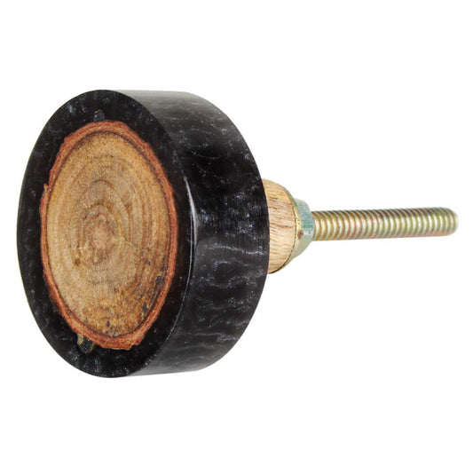 Round Wood and Resin Drawer Knob