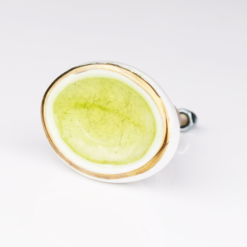 Olive Green Ceramic Drawer Knob