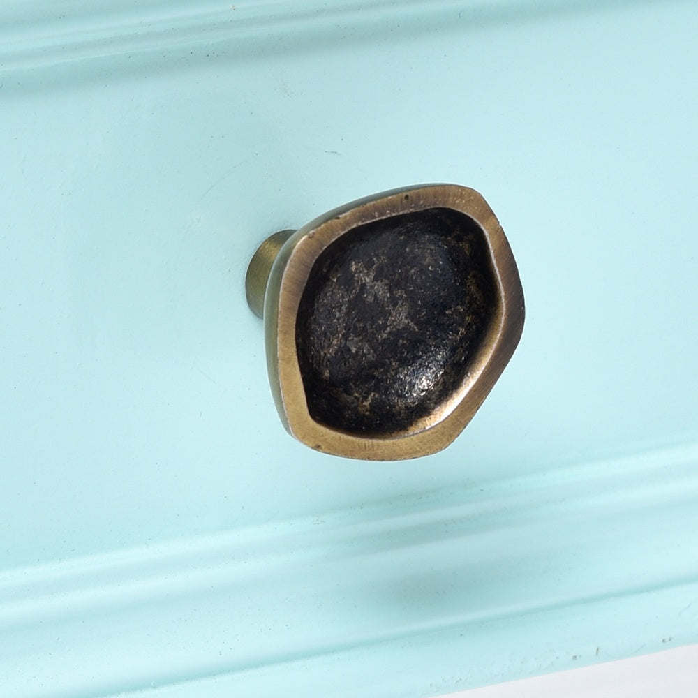 Round Iron and Brass Drawer Knob