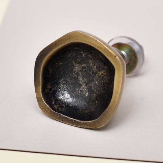 Round Iron and Brass Drawer Knob