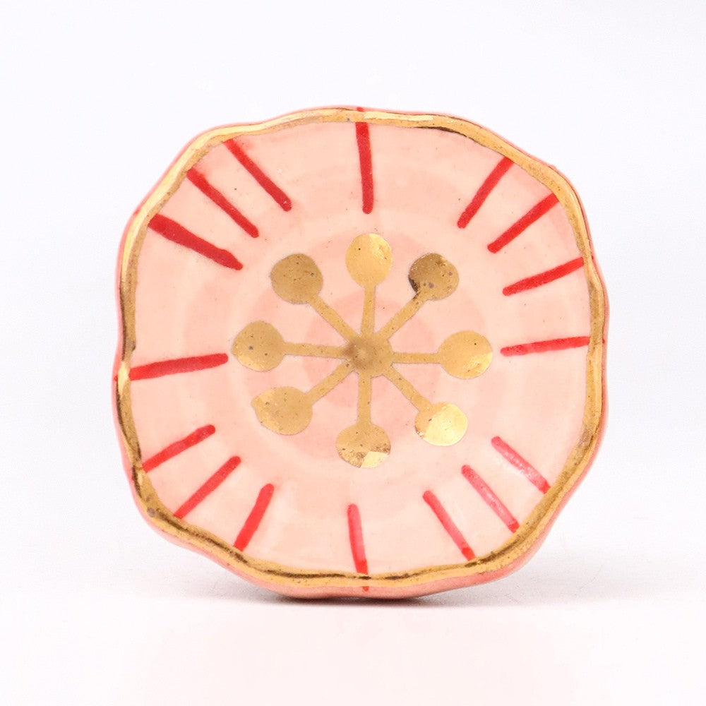 Pink Gold Flower Knob