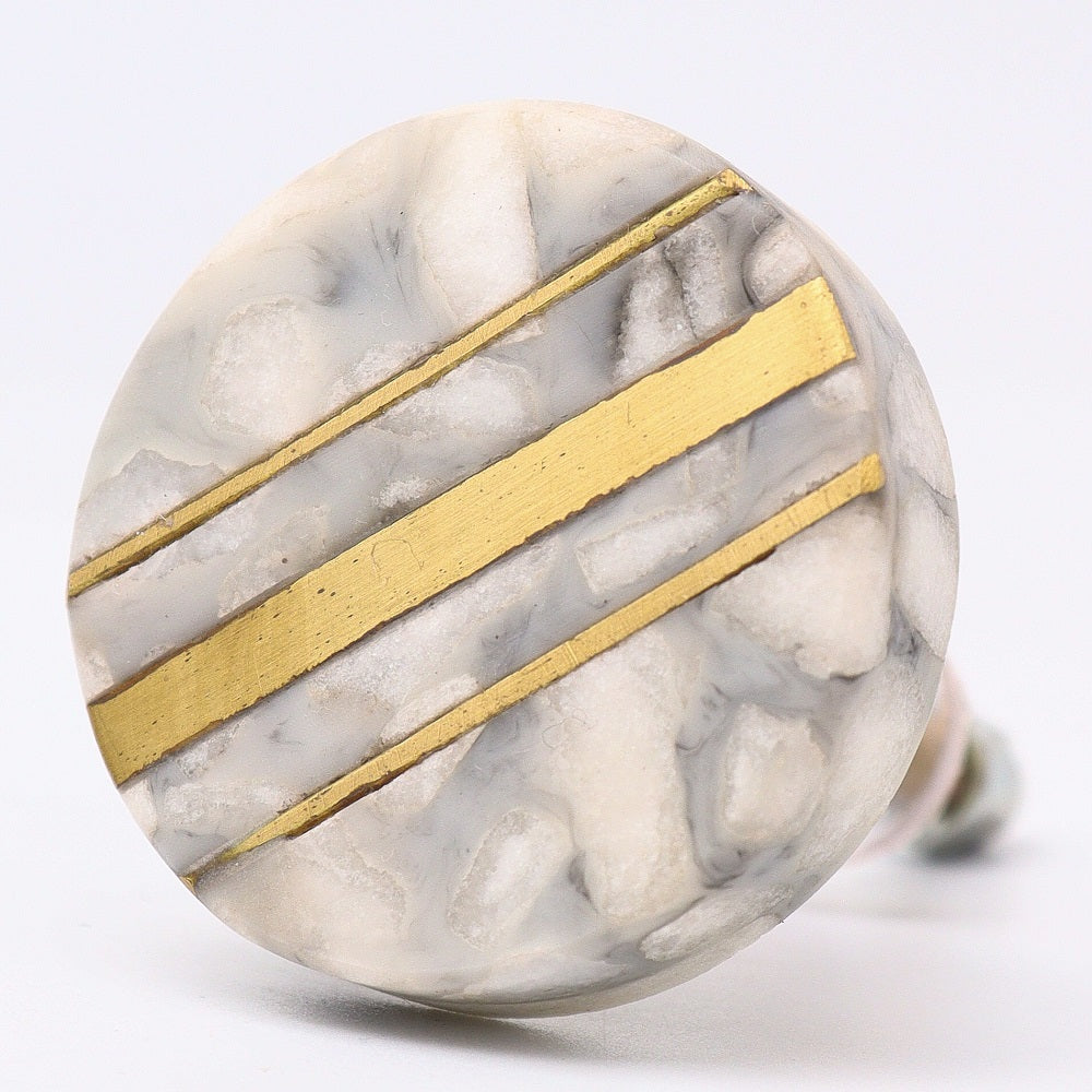 Marble and Brass Drawer Knob