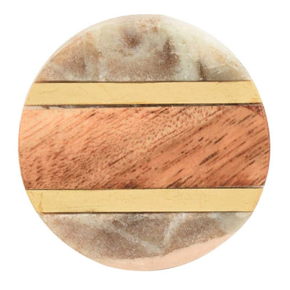 Marble and Wood Drawer Knob