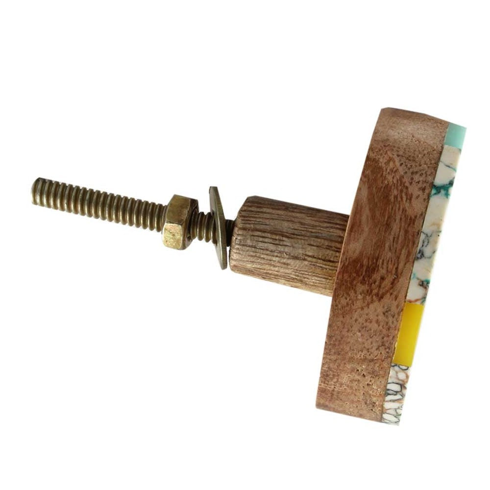 Turquoise and Wood Knob