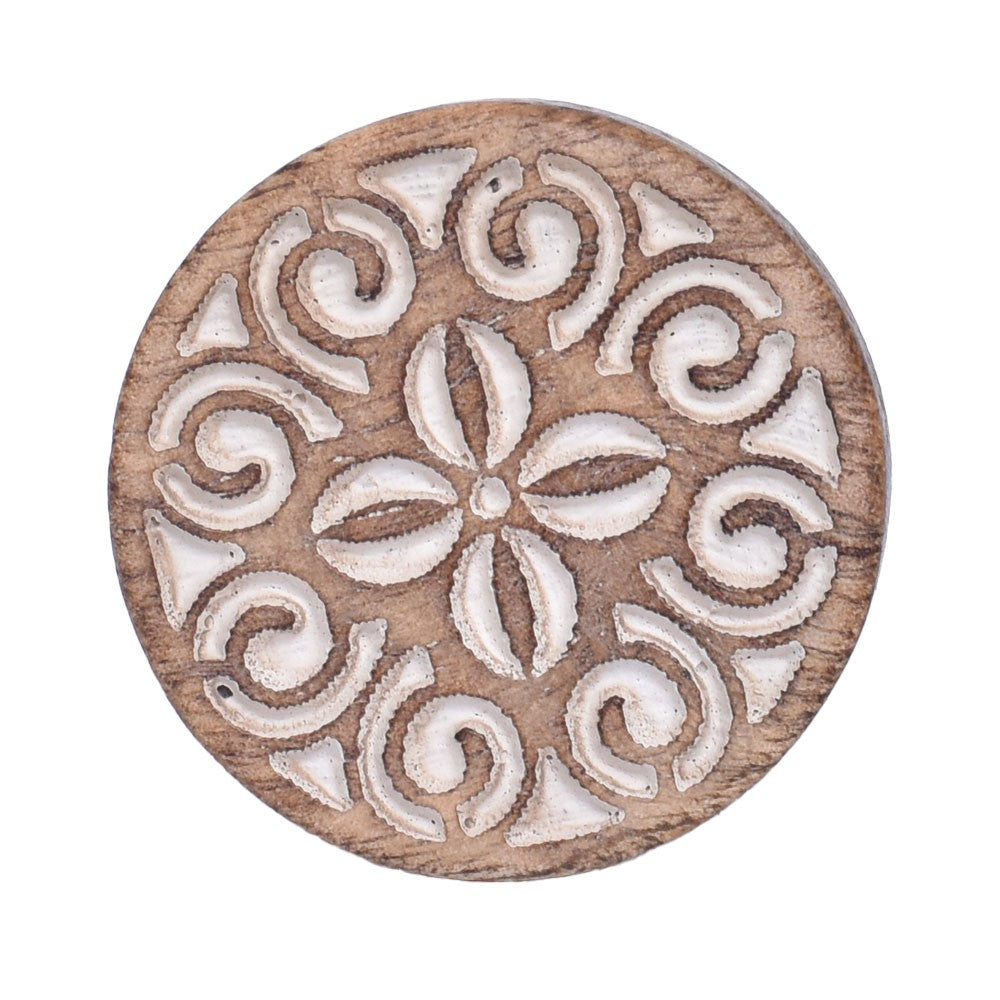 Wooden Floral Knob