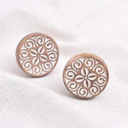 Wooden Floral Knob
